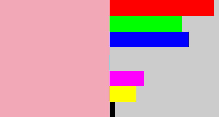 Hex color #f2a8b7 - soft pink
