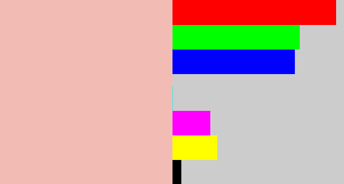 Hex color #f2bcb4 - soft pink