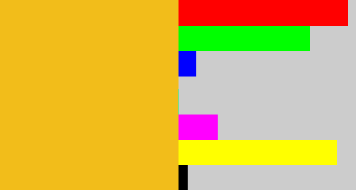 Hex color #f2bd1a - orangey yellow