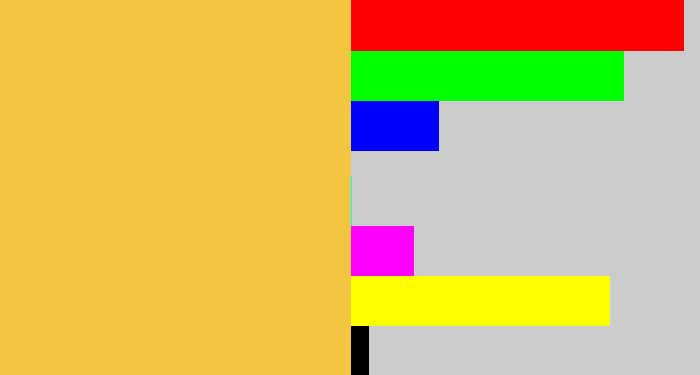 Hex color #f2c640 - macaroni and cheese