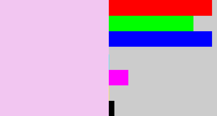 Hex color #f2c6f1 - very light purple