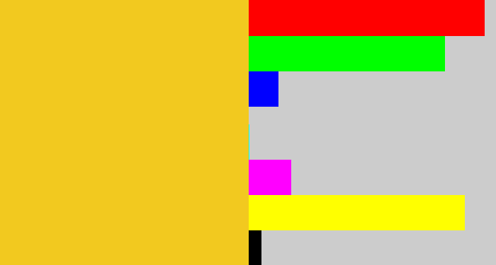 Hex color #f2c91f - golden yellow
