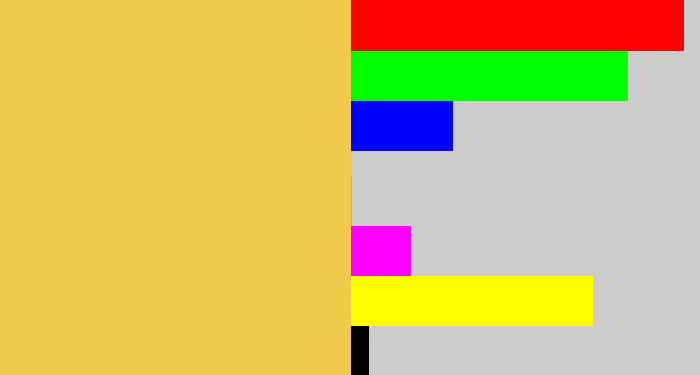 Hex color #f2ca4b - maize
