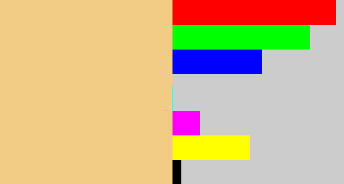 Hex color #f2cb84 - sandy