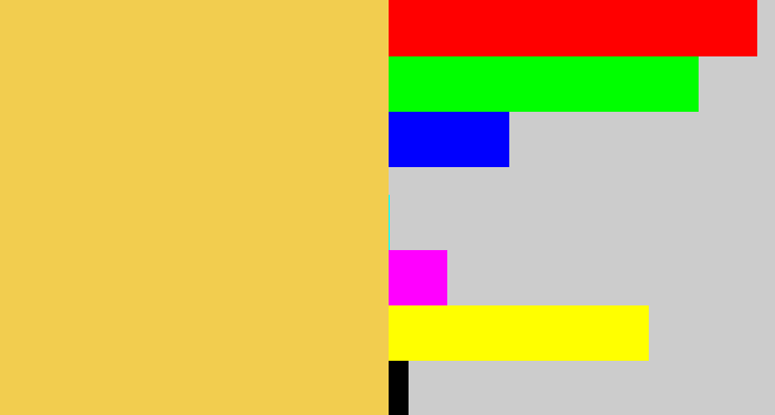 Hex color #f2cd4f - maize
