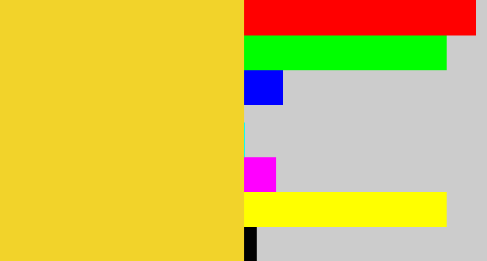 Hex color #f2d32a - sun yellow