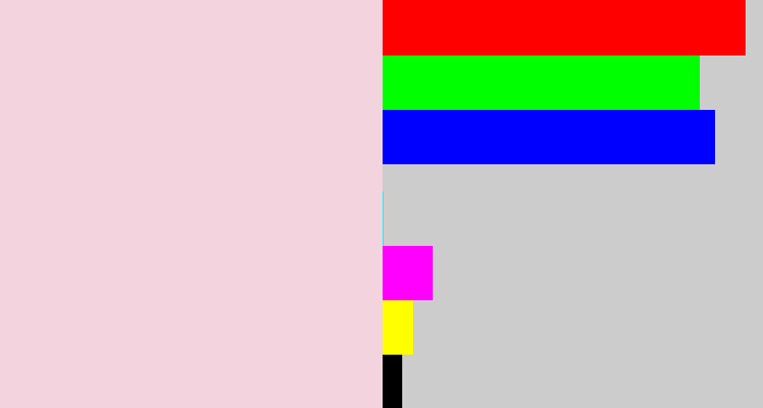 Hex color #f2d3de - light pink