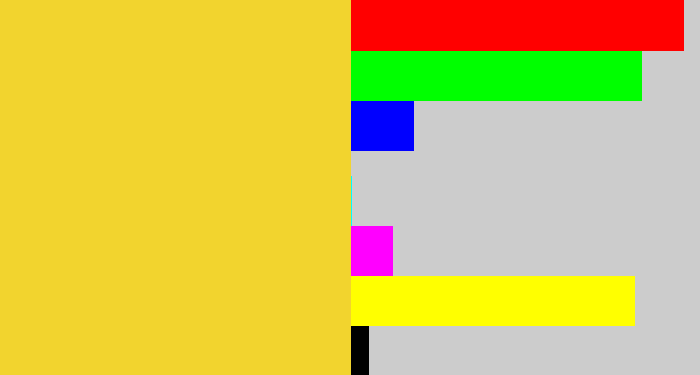 Hex color #f2d42e - sun yellow