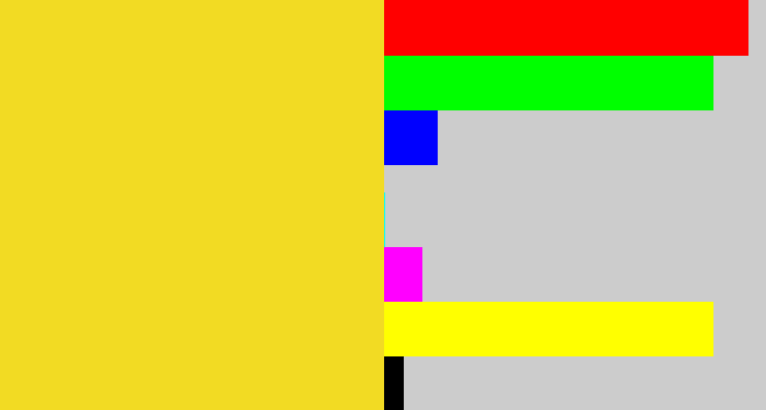 Hex color #f2db23 - sun yellow
