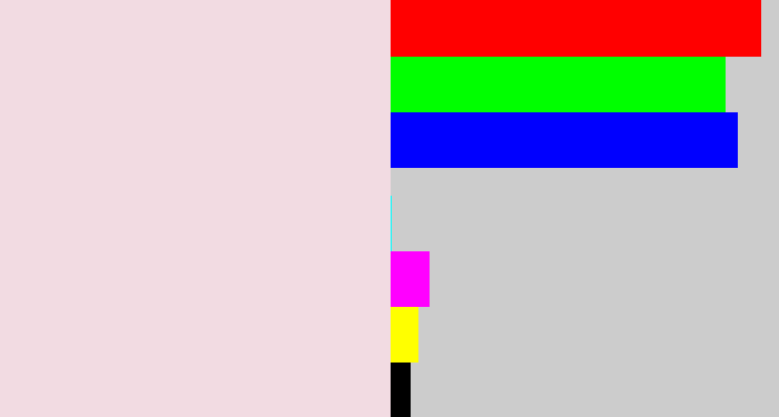 Hex color #f2dbe2 - light pink