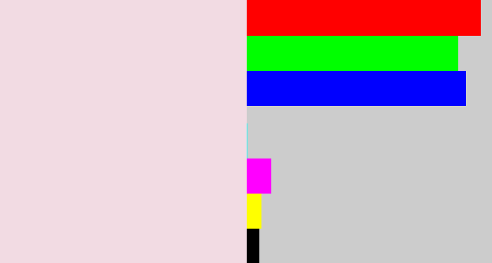 Hex color #f2dbe3 - light pink