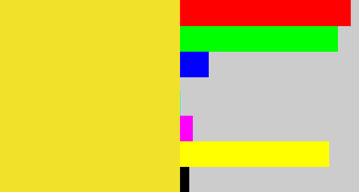 Hex color #f2e12a - sun yellow