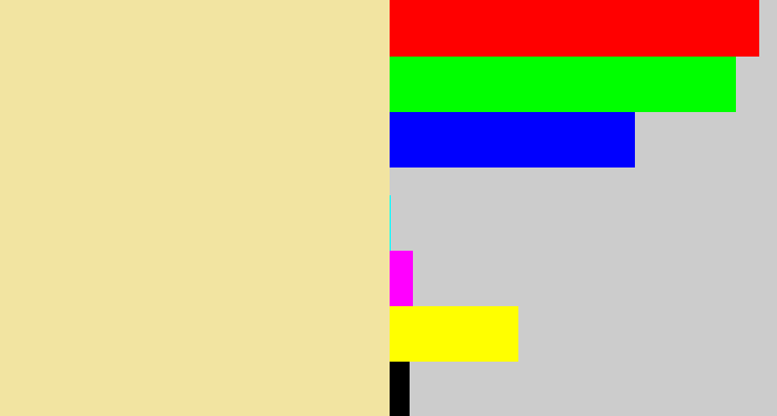 Hex color #f2e4a1 - beige