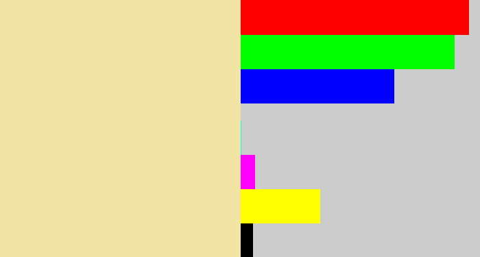 Hex color #f2e4a3 - beige