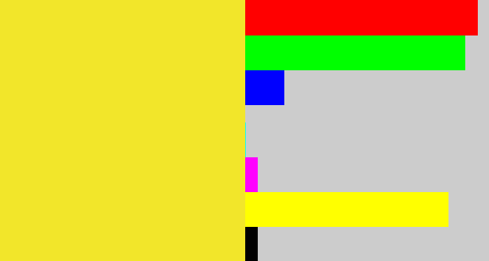 Hex color #f2e62a - sun yellow