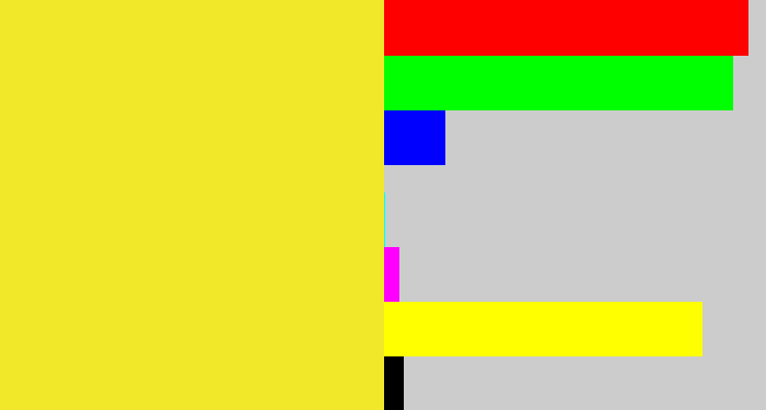 Hex color #f2e82a - sun yellow