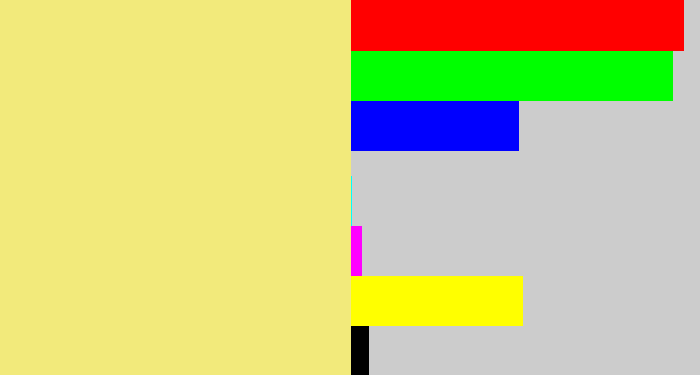 Hex color #f2ea7b - sandy yellow