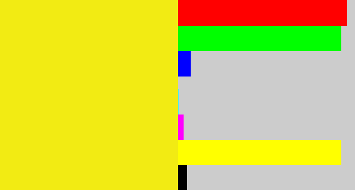 Hex color #f2eb13 - sunny yellow