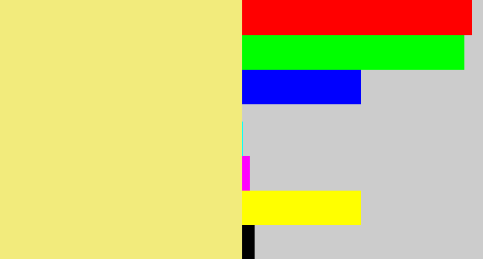 Hex color #f2eb7c - sandy yellow