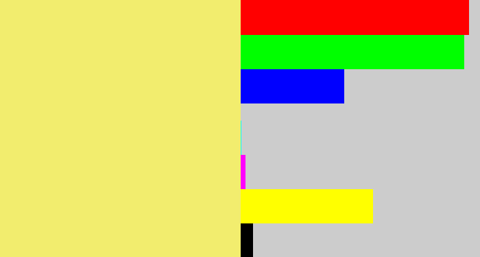 Hex color #f2ed6e - yellowish