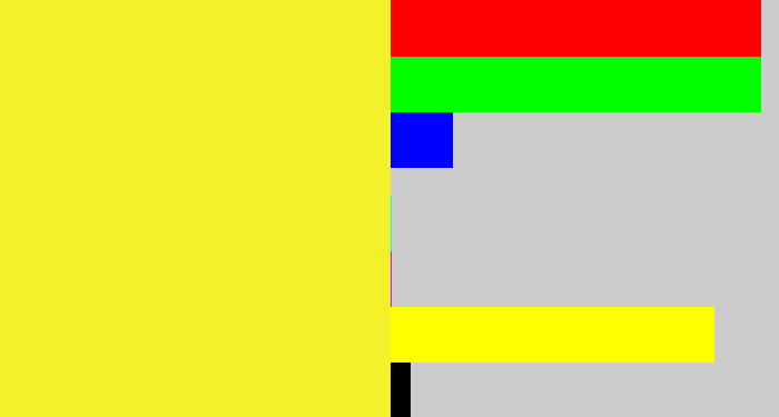 Hex color #f2f12a - off yellow