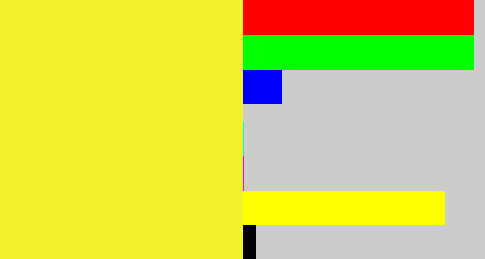 Hex color #f2f22a - off yellow