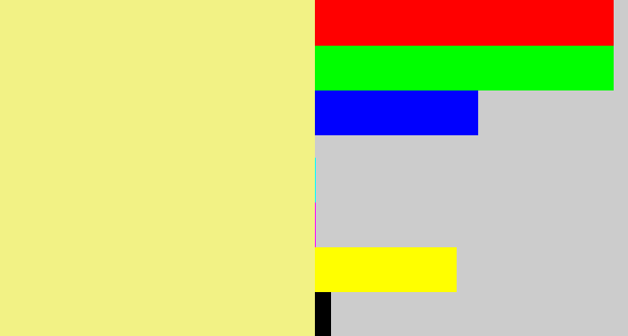 Hex color #f2f285 - yellowish tan