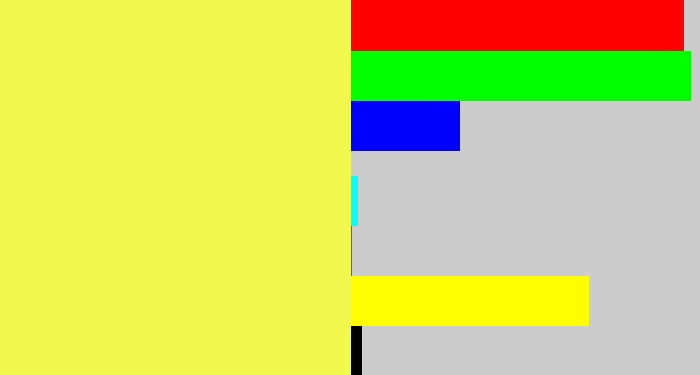 Hex color #f2f74e - banana yellow