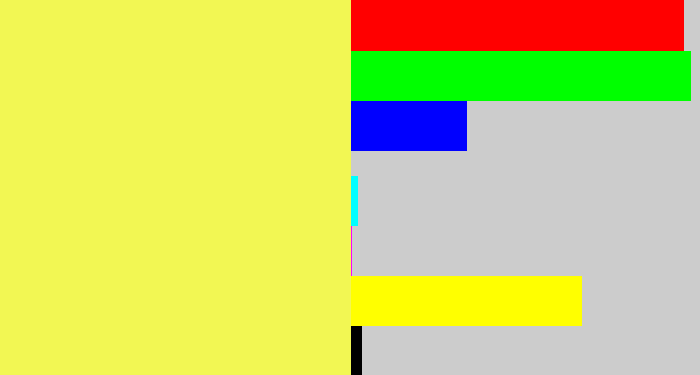 Hex color #f2f753 - banana yellow