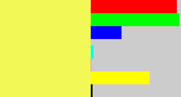 Hex color #f2f956 - lemon