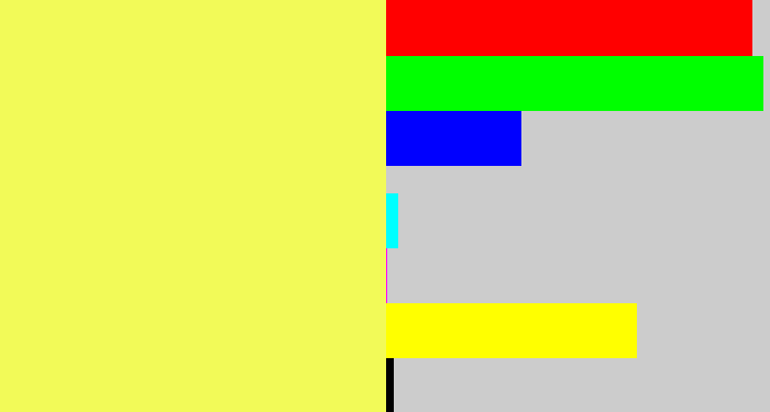 Hex color #f2fa58 - lemon