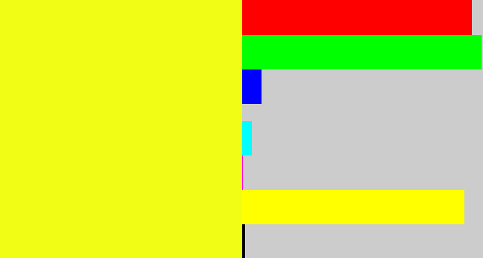 Hex color #f2fd15 - yellow