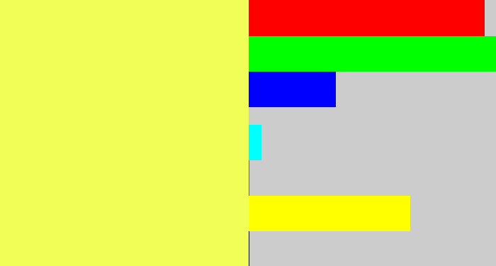 Hex color #f2fe58 - lemon