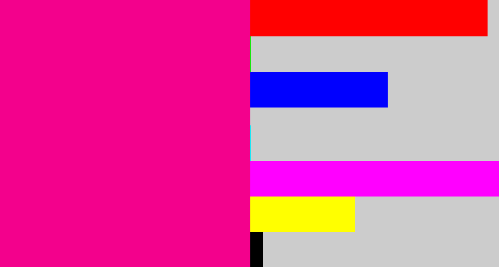 Hex color #f3018c - hot pink