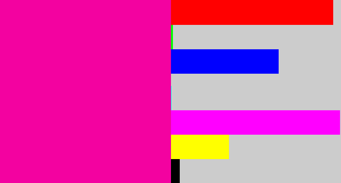 Hex color #f302a0 - shocking pink