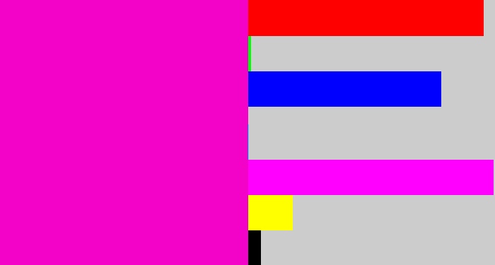 Hex color #f302c8 - hot magenta