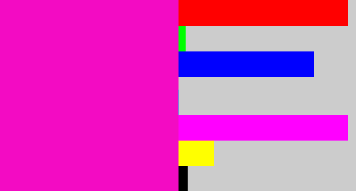 Hex color #f30bc3 - hot magenta