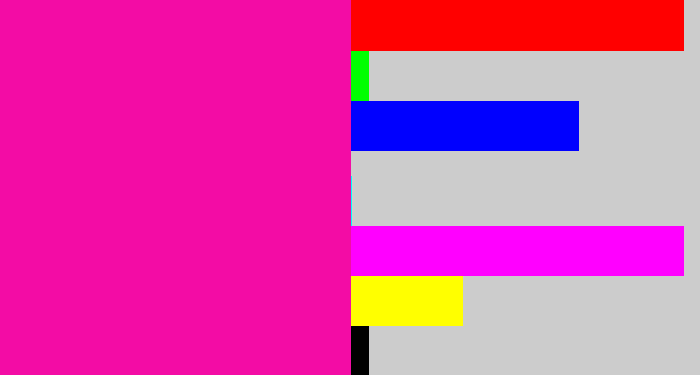 Hex color #f30ca5 - shocking pink