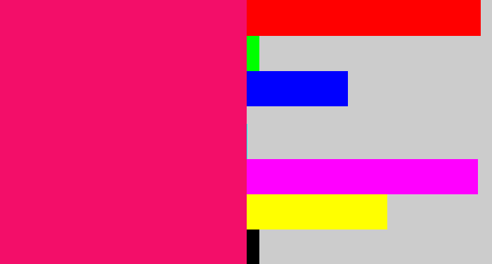 Hex color #f30e69 - cerise