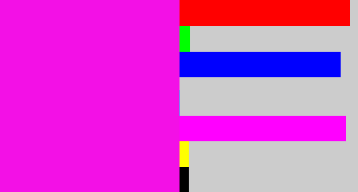 Hex color #f310e6 - pink/purple