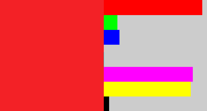 Hex color #f32126 - vermillion