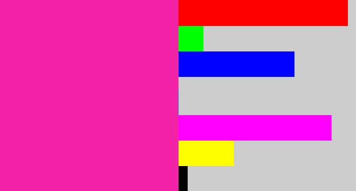 Hex color #f323a7 - shocking pink