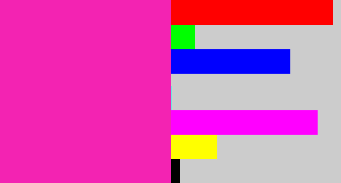 Hex color #f323b2 - bright pink