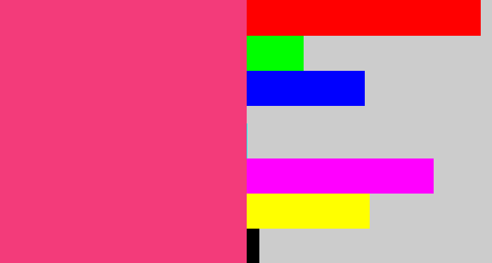 Hex color #f33b7a - darkish pink