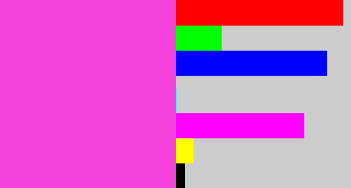 Hex color #f342db - purple pink