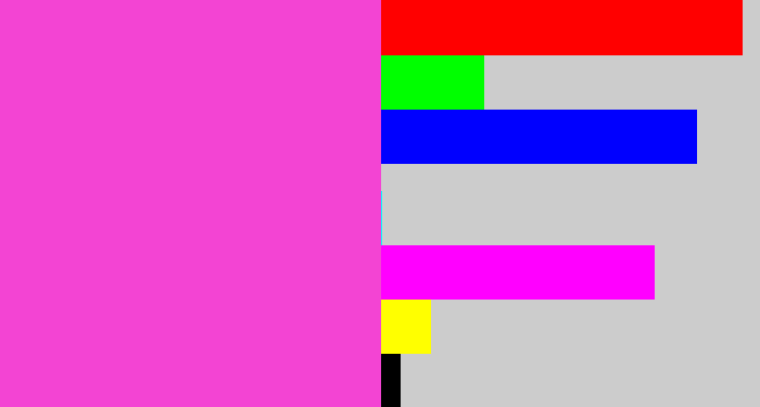 Hex color #f344d3 - purple pink