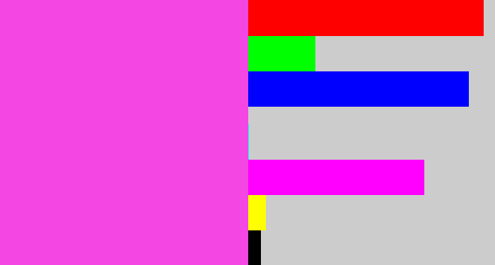 Hex color #f346e3 - purple pink