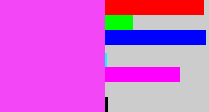 Hex color #f346f7 - light magenta