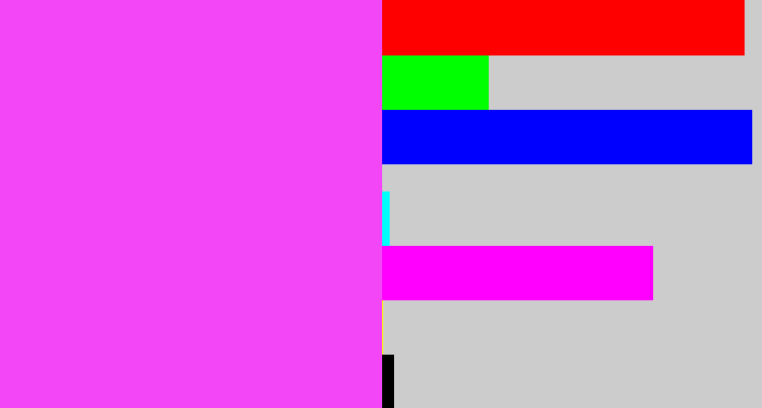 Hex color #f347f7 - light magenta