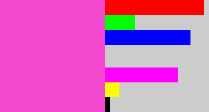 Hex color #f349d0 - purpleish pink